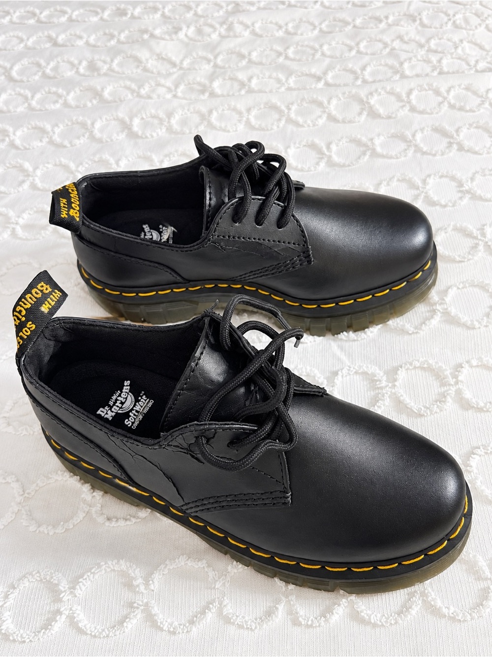 Dr Martens Audrick 3-Eye Shoes Nappa Lux Quad Neoteric Black Women’s SZ 7. Read.
